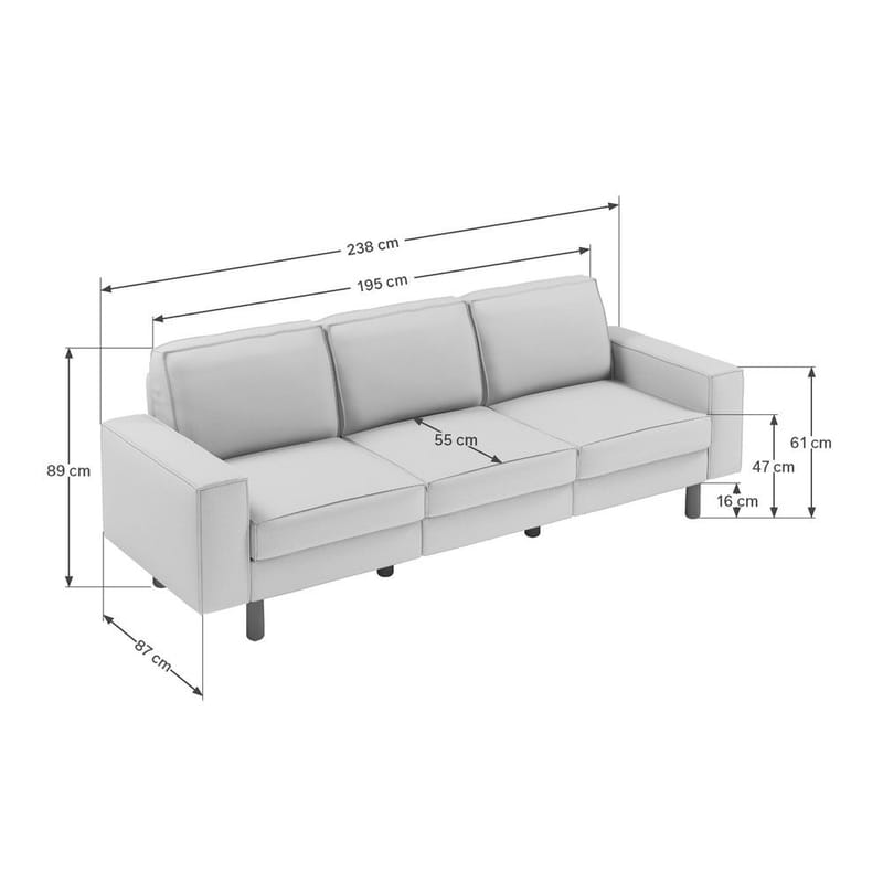 Vilsa 3-sits Soffa - Grön - Möbler - Soffa - Sammetssoffa