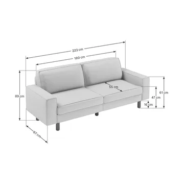 Vilsa 3-sits Soffa - Rosa - Möbler - Soffa - Sammetssoffa