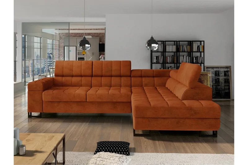 Warwick Bäddsoffa m. Schäslong 3-sits - Orange - Möbler - Soffa - Bäddsoffa