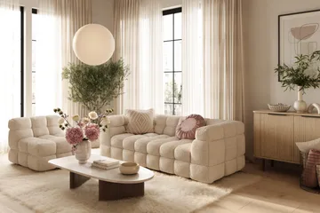 Elise 3-sits Bubblig Soffa - Beige - Möbler - Soffa - 3 sits soffa