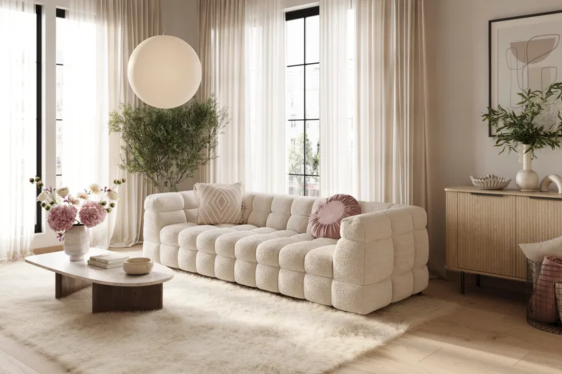 Elise 4-sits Bubblig Soffa - Beige - Möbler - Soffa - 3 sits soffa