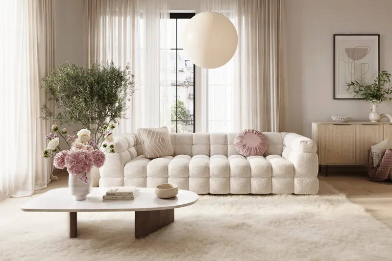 Elise 4-sits Bubblig Soffa - Beige - Möbler - Soffa - 3 sits soffa