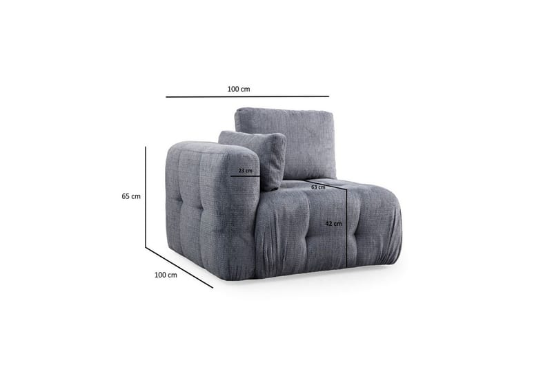 Yvara Soffa 2-sits - Grå - Möbler - Soffa - Modulsoffor - Komplett modulsoffa