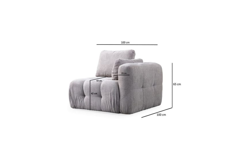 Yvara Soffa 3-sits - Grå - Möbler - Soffa - Modulsoffor - Komplett modulsoffa
