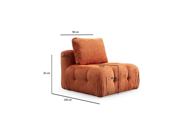 Yvara Soffa 3-sits - Orange - Möbler - Soffa - Modulsoffor - Komplett modulsoffa