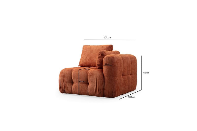 Yvara Soffa 3-sits - Orange - Möbler - Soffa - Modulsoffor - Komplett modulsoffa
