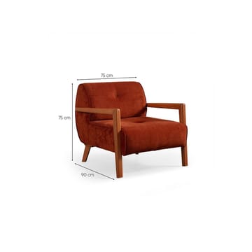 Adesis Fåtölj i Velour - Orange - Möbler - Stolar & fåtöljer - Fåtölj