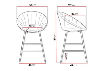 Aikka Barstol 87 cm - Grå - Möbler - Stolar & fåtöljer - Barstol & barpall