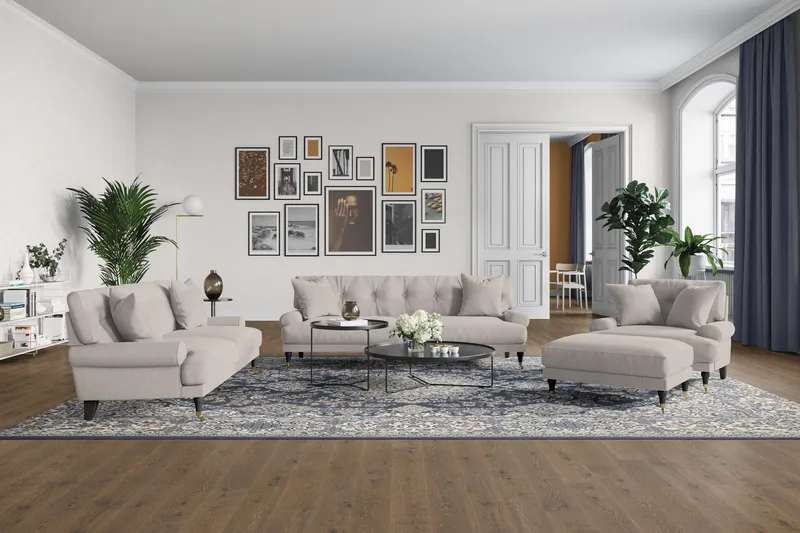 Andrew Loveseat - Beige/Krom - Möbler - Stolar & fåtöljer - Fåtölj