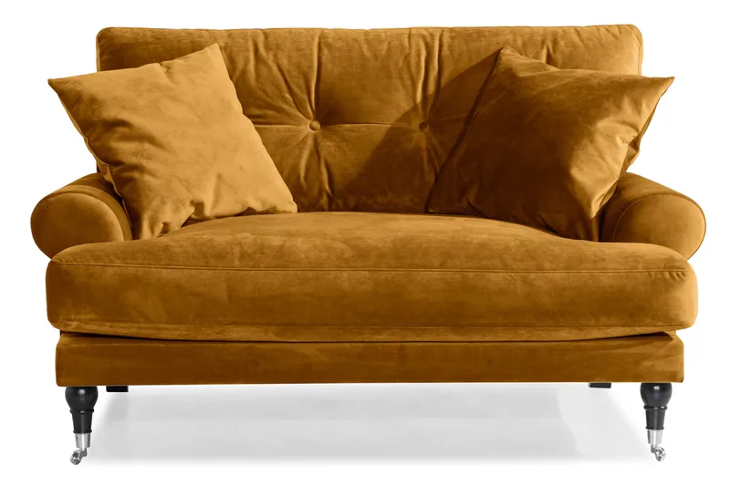 Andrew Loveseat Sammet - Amber/Krom - Möbler - Stolar & fåtöljer - Fåtölj