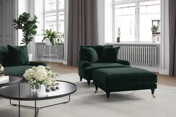 Andrew Loveseat Sammet - Mörkgrön/Mässing - Möbler - Stolar & fåtöljer - Fåtölj