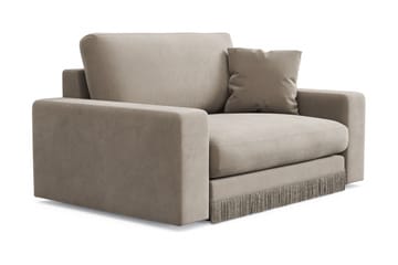 Arken Lyx Stor Djup Sammetsfåtölj - Beige - Möbler - Stolar & fåtöljer - Fåtölj