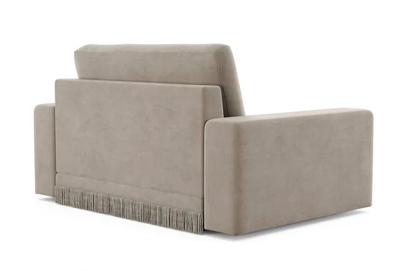 Arken Lyx Stor Djup Sammetsfåtölj - Beige - Möbler - Stolar & fåtöljer - Fåtölj
