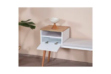 Bänk Vit / Ek - Vit - Möbler - Stolar & fåtöljer - Pall & puff