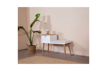 B änk Vit / Ek - Vit - Möbler - Stolar & fåtöljer - Pall & puff