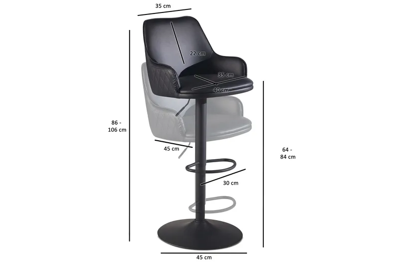 Badan Barstol 106 cm - Antracit - Möbler - Stolar & fåtöljer - Barstol & barpall