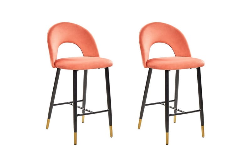 Barstol Falton set om 2 Röd-Svart-Guld - Röd-Svart-Guld - Möbler - Stolar & fåtöljer - Barstol & barpall