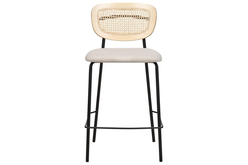 Barstol Mayetta set om 2 Natur-Beige-Svart - Natur-Beige-Svart - Möbler - Stolar & fåt öljer - Barstol & barpall