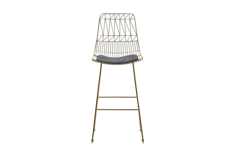 Set med 2 barstolar PRESTON Metall Guld 48cm, Guld