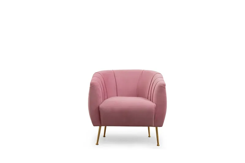 Caraquet Rund Fåtölj i Sammet - Rosa - Möbler - Stolar & fåtöljer - Fåtölj