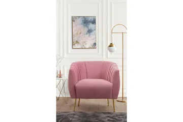 Caraquet Rund Fåtölj i Sammet - Rosa - Möbler - Stolar & fåtöljer - Fåtölj