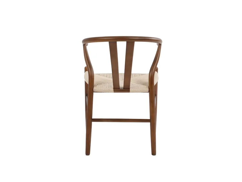Dastoori Karmstol Matstol med Armstöd i Bokträ med Valnötsutseende med flätad sits - Ljusbeige - Möbler - Stolar & fåtöljer - Matstol & köksstol