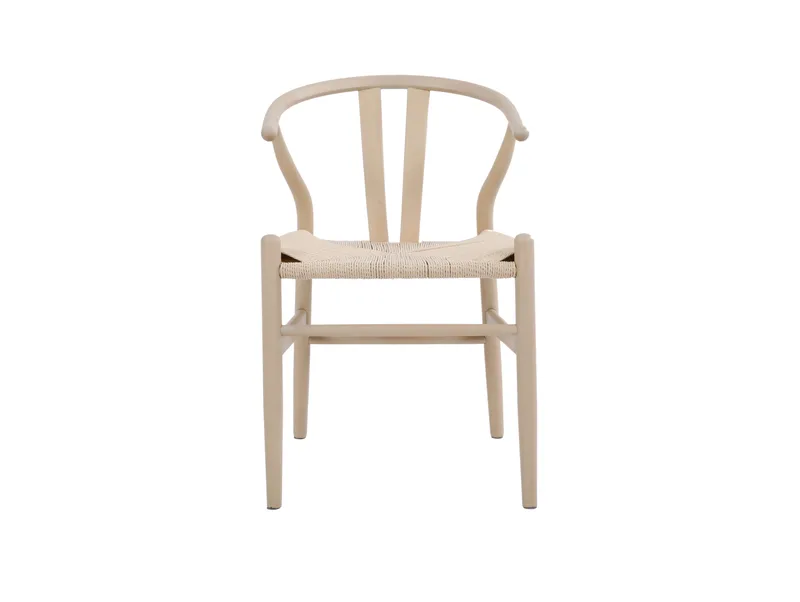 Dastoori Karmstol Matstol med Armstöd i Bokträ med Vitlaserad Ek-utseende med Flätad Sits - Beige - Möbler - Stolar & fåtöljer - Matstol & köksstol