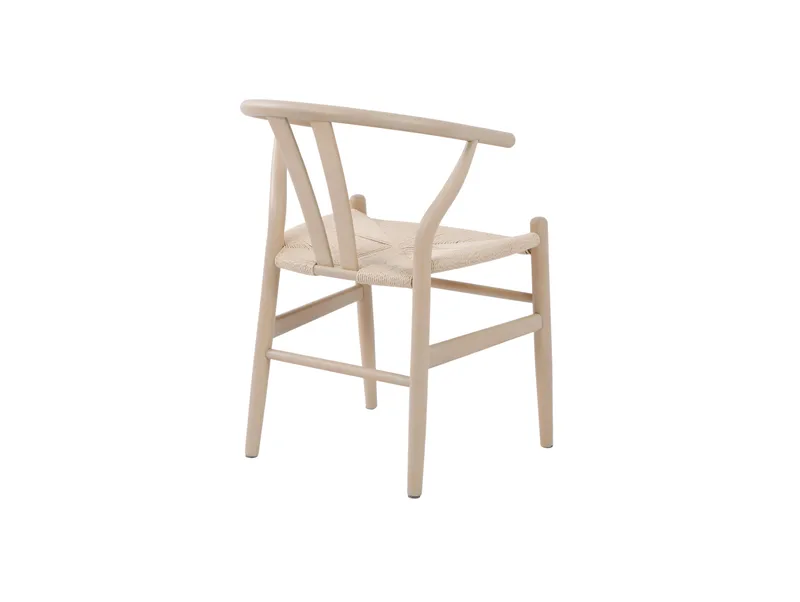 Dastoori Karmstol Matstol med Armstöd i Bokträ med Vitlaserad Ek-utseende med Flätad Sits - Beige - Möbler - Stolar & fåtöljer - Matstol & köksstol