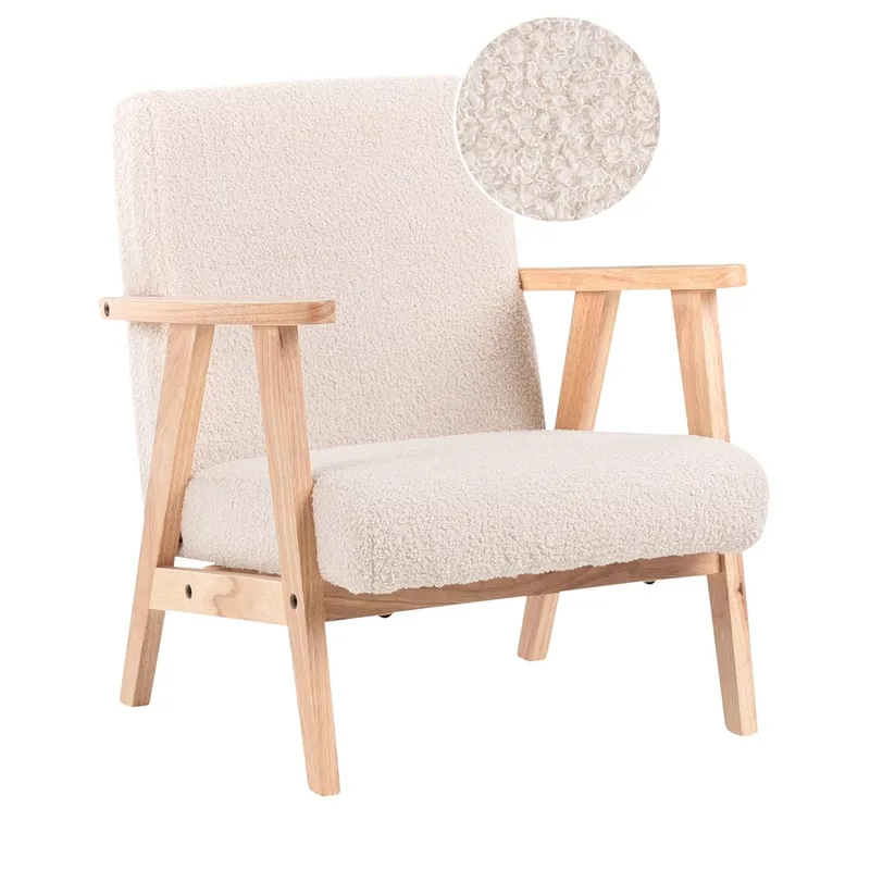 Fåtölj Linde - Beige, ljust trä - Möbler - Stolar & fåtöljer - Fåtölj