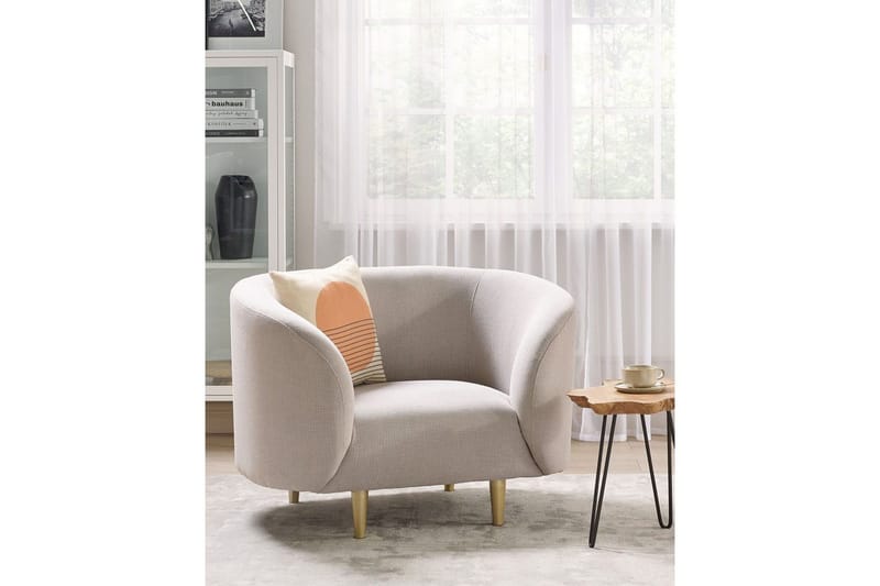 Fåtölj Loen - Beige, guld/Polyester - Möbler - Stolar & fåtöljer - Fåtölj - Clubfåtölj