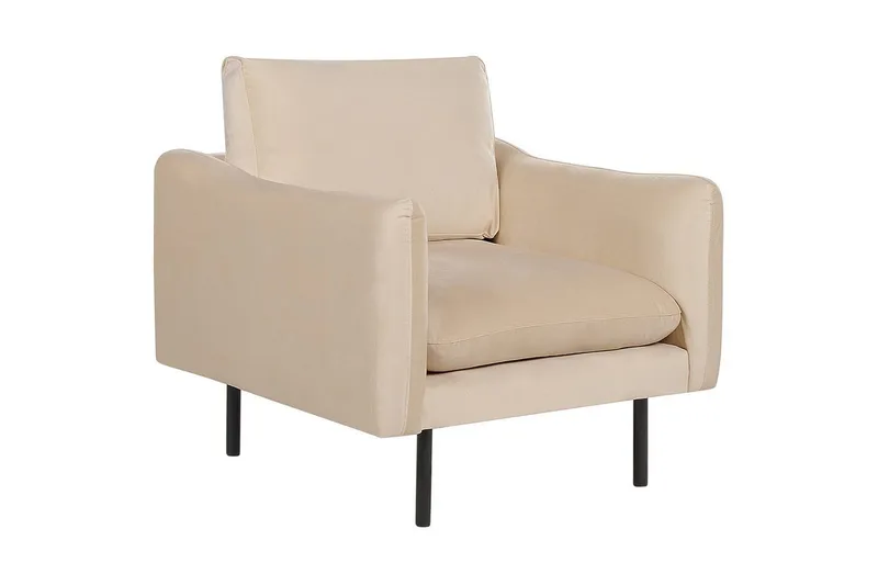 Fåtölj Vinterbro - Beige, svart/Sammet - Möbler - Stolar & fåtöljer - Fåtölj