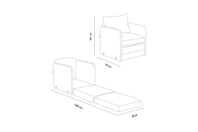 1-sits bäddsoffa Rubby Ljusgrå - Ljusgrå - Möbler - Stolar & fåtöljer - Fåtölj - Bäddfåtölj