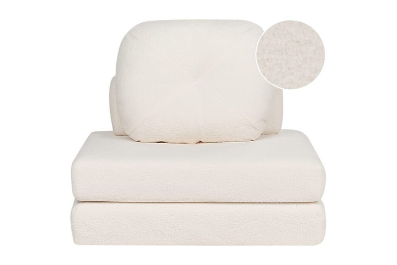 Bäddsoffa Olden - Vit/Bouclé, 81x182 cm - Möbler - Stolar & fåtöljer - Fåtölj - Bäddfåtölj