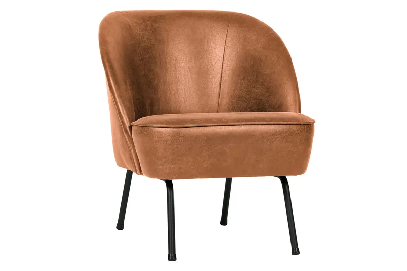 Bastien Retro Fåtölj i Läder, Cognac