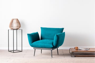 Bramelia Modern Fåtölj i Mocka med Metallben - Grön - Möbler - Stolar & fåtöljer - Fåtölj