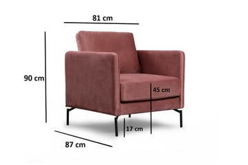 Bramelia Modern Fåtölj i Sammet - Rosa - Möbler - Stolar & fåtöljer - Fåtölj