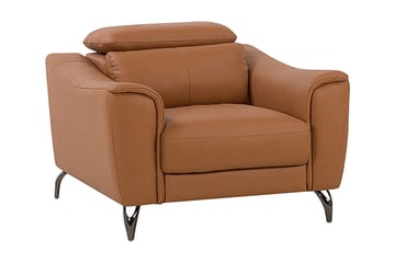 Collessie Fåtölj i Konstläder med Metallben - Cognac - Möbler - Stolar & fåtöljer - Fåtölj - Skinnfåtölj & läderfåtölj