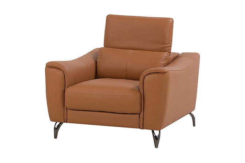 Collessie Fåtölj i Konstläder med Metallben - Cognac - Möbler - Stolar & fåtöljer - Fåtölj - Skinnfåtölj & läderfåtölj