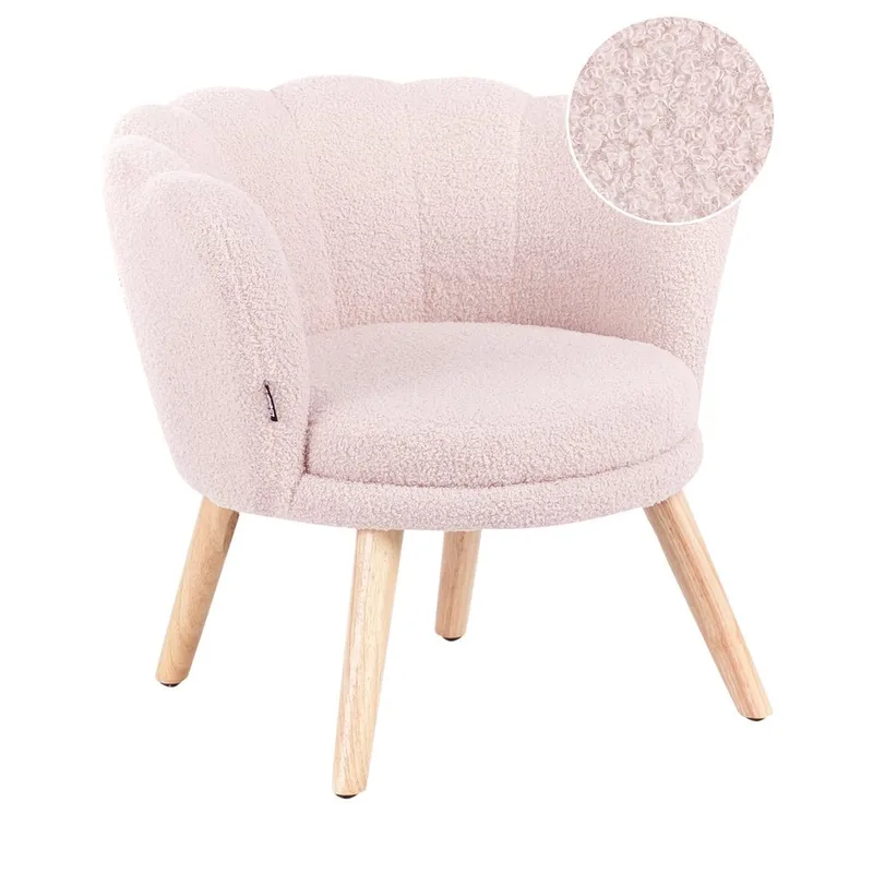 Fåtölj Halby, Rosa, ljust trä
