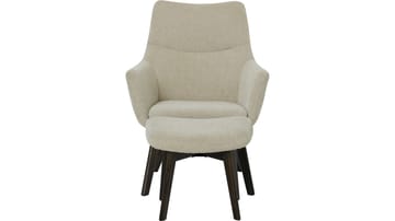 Halren Fåtölj med Fotpall i Tyg - Beige - Möbler - Stolar & fåtöljer - Fåtölj