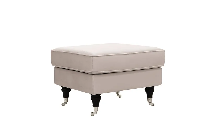 Howard Classic Soffgrupp Fåtölj och Fotpall i Sammet - Beige - Möbler - Stolar & fåtöljer - Fåtölj - Howard fåtölj