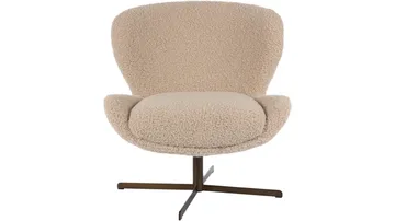 Kevlor Snurrfåtölj - Beige - Möbler - Stolar & fåtöljer - Fåtölj - Fåtölj med fotpall