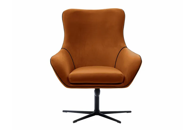 Laytown Modern Fåtölj i Sammet - Orange - Möbler - Stolar & fåtöljer - Fåtölj