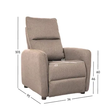 Reclinerfåtölj Örsvik med push back-mekanism - Beige - Möbler - Stolar & fåtöljer - Fåtölj - Biofåtölj & reclinerfåtölj