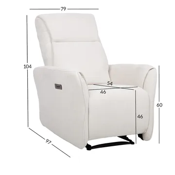 Reclinerfåtölj Lavor med elektrisk mekanism - vit - Möbler - Stolar & fåtöljer - Fåtölj - Biofåtölj & reclinerfåtölj