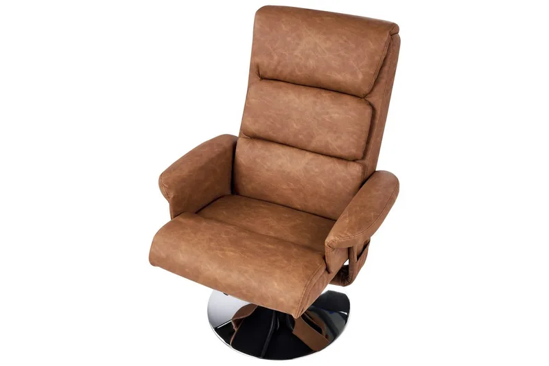 Reclinerfåtölj Legend - Brun/Silver - Möbler - Stolar & fåtöljer - Fåtölj - Skinnfåtölj & läderfåtölj
