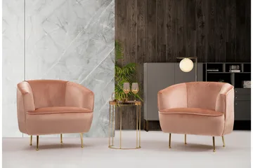 Rotokawa Rund Fåtölj i Velour - Rosa - Möbler - Stolar & fåtöljer - Fåtölj