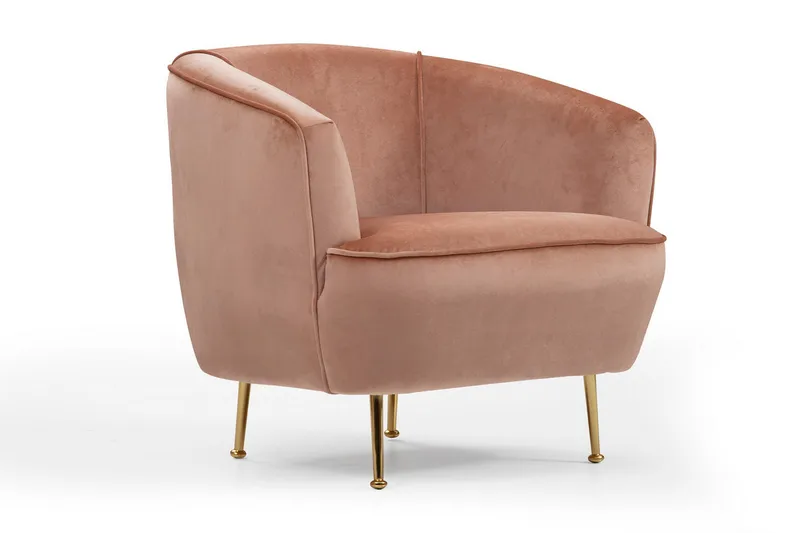 Rotokawa Rund Fåtölj i Velour, Rosa