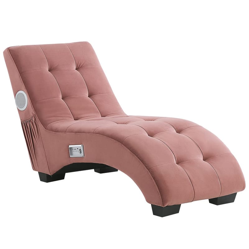 Schäslong Simorre - Rosa, svart, silver - Möbler - Stolar & fåtöljer - Fåtölj - Schäslongfåtölj & divanfåtölj