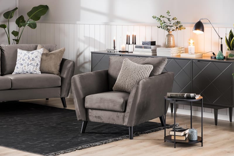 Trend Fåtölj i Sammet - Brun - Möbler - Stolar & fåtöljer - Fåtölj